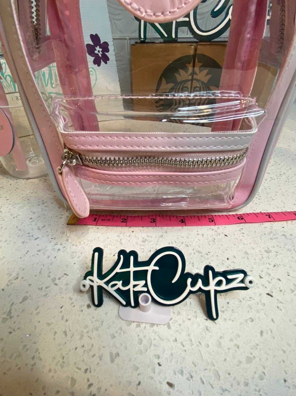 Starbucks Kambukka Pink & Green Jelly Bag w/Flip Straw Cup, China