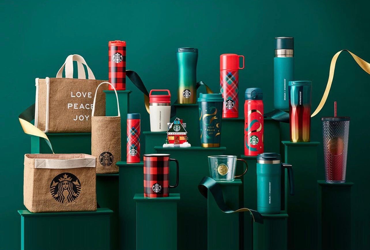 Starbucks Korea "Christmas Party" Studded Bling Tumbler, 24oz