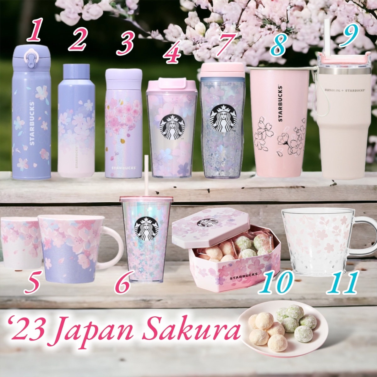 New Starbucks 2023 Japan Spring Classic Double Glass With Cover 296ml