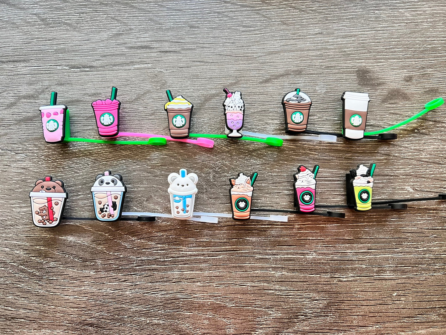 Mocha Frappuccino, Refresher, Rabbit, Bear & Cat Frappuccino Straw Toppers - Silicones, NOT STARBUCKS
