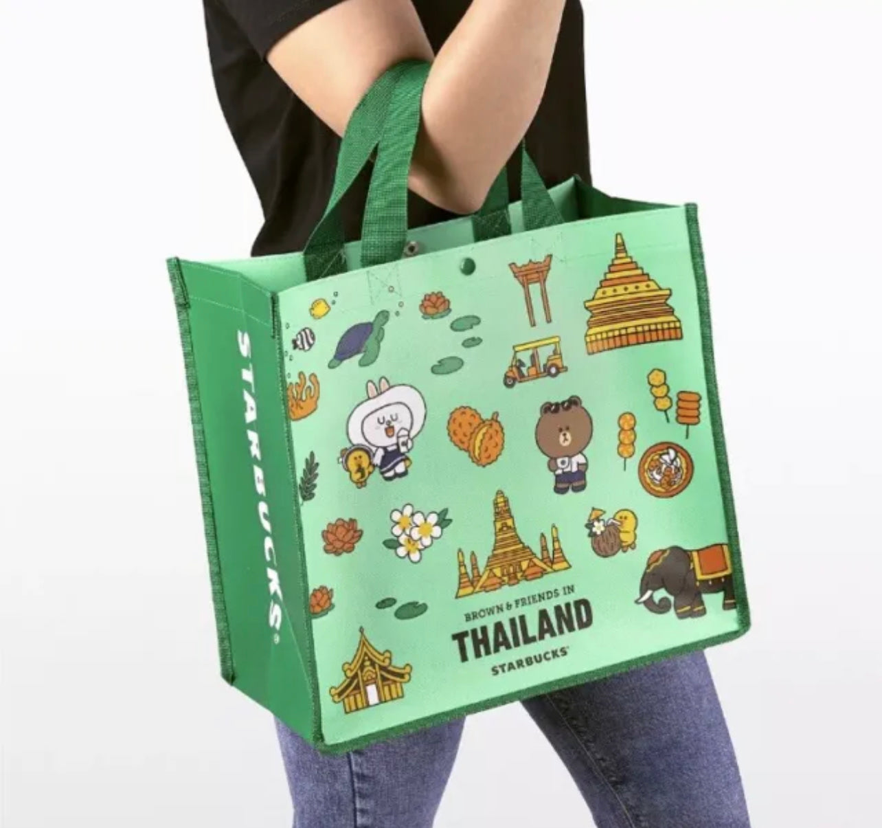 Starbucks popular + Line Friends Taiwan Culture Tour Nylon Tote Bag - Taiwan