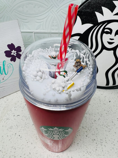 Starbucks Holiday Gingerbread Man & Snowman Domed SS Tumbler, 16oz