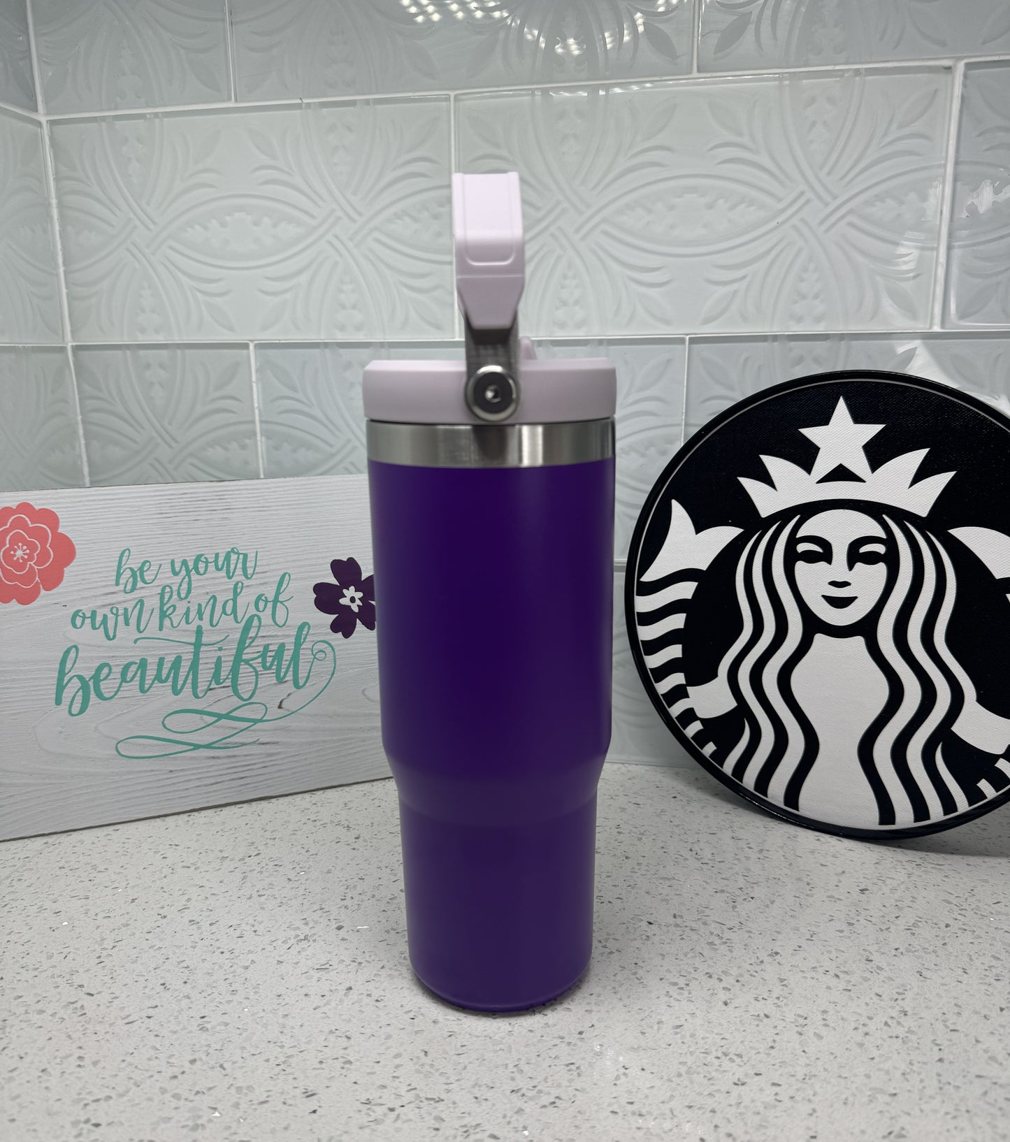 Starbucks + Stanley Purple Voyager Stainless Steel Tumbler w/Top Handle, 30oz