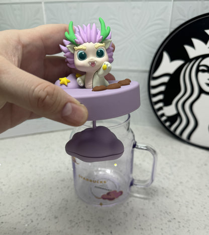 Starbucks Year of the Dragon Glass Mug w/Tea Strainer Lid, 18oz - China