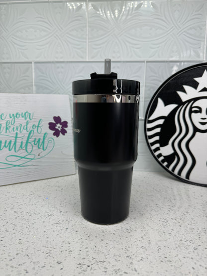 Starbucks + Stanley Gloss Black Stainless Steel Quencher Tumbler, 20oz