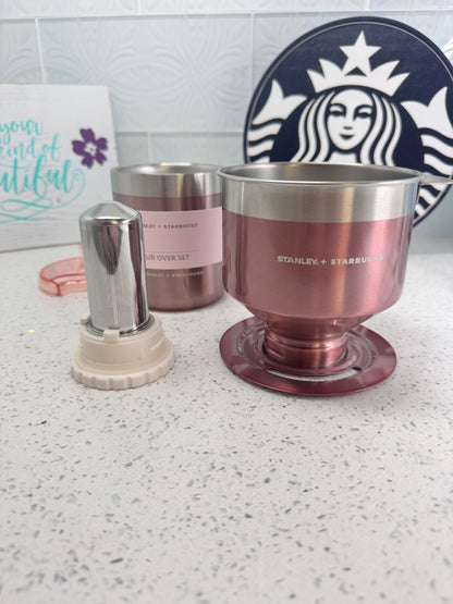Starbucks & Stanley Pastel Pink Stainless Steel Pour Over Coffee Set, 12oz