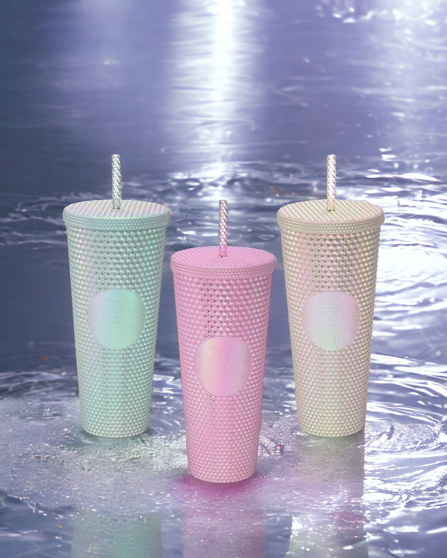 Starbucks Iridescent Mirror Studded Bling Tumbler Collection