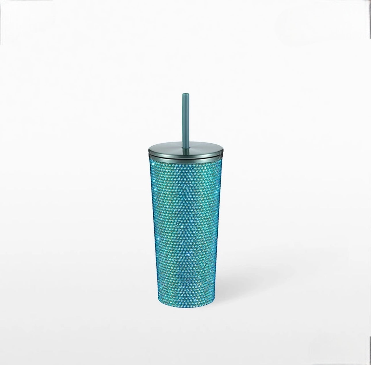 Starbucks Coral Blue Crystal Rhinestone Bling Stainless Steel Tumbler, 16oz - Thailand Exclusive