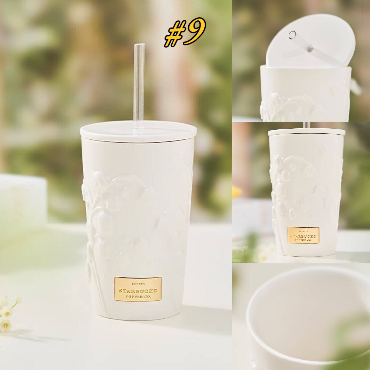 Starbucks tumbler China 2023 Lily of the Valley series white Dion stai