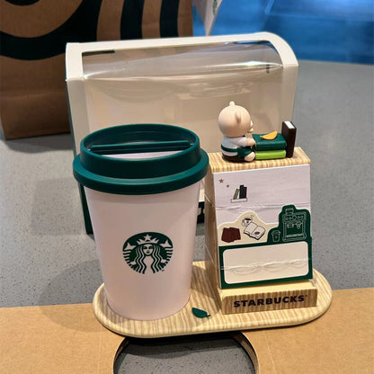 Starbucks Bearista & Starbucks Cup Phone/Memo Pen Holder Desk Organizer