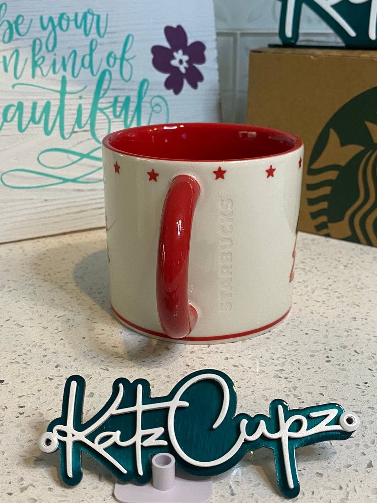 Starbucks Red/White Ceramic Holiday Mug, Korea