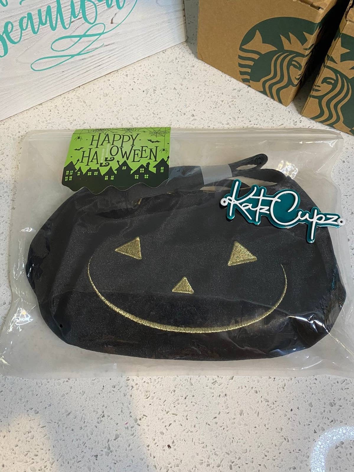 Starbucks Halloween Black deals Reversible Pumpkin Bag/Tote SEALED, Korea