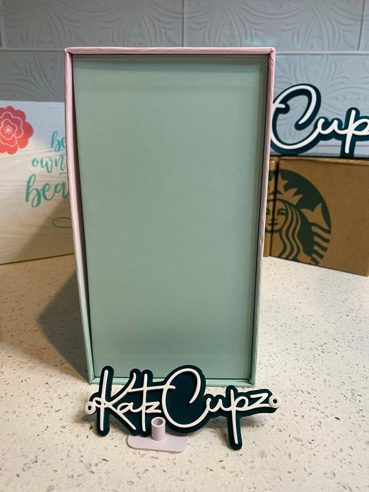 Starbucks Pink & Green Ombre Thick Collector Edition Glasses, China