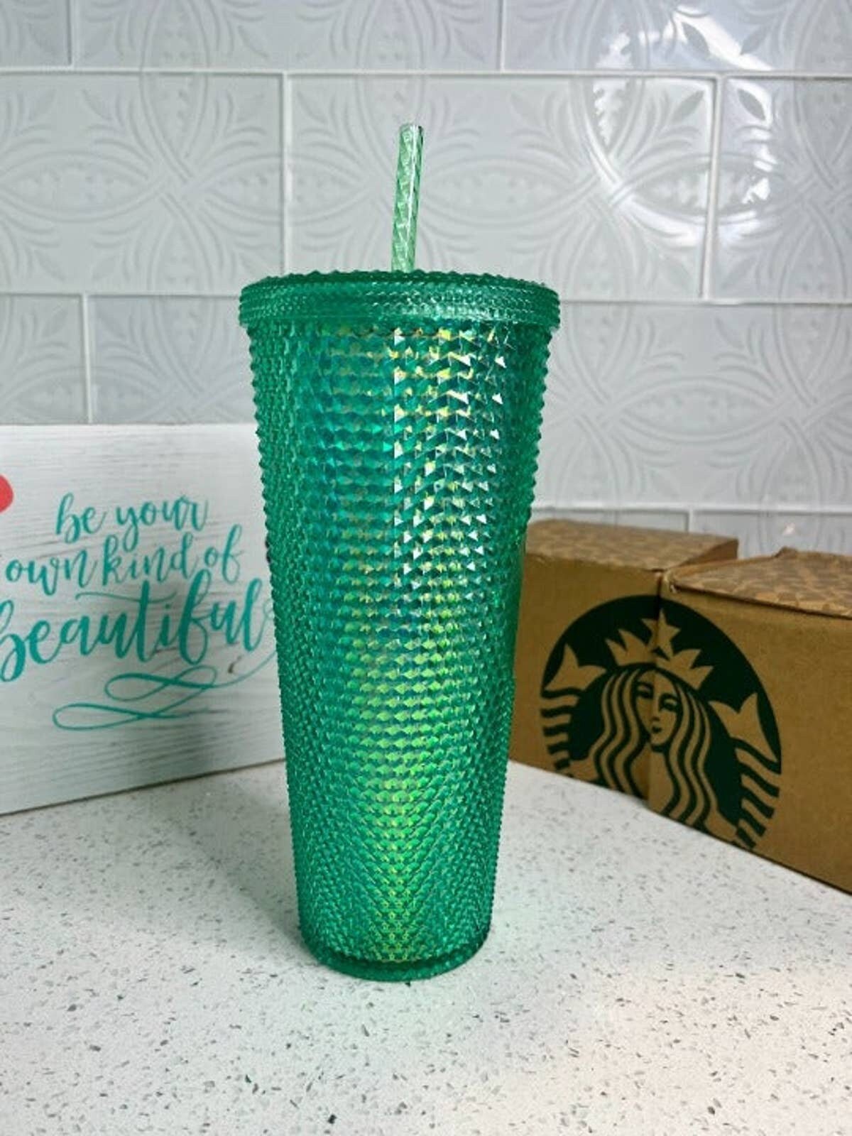 Starbucks green 2024 studded tumbler