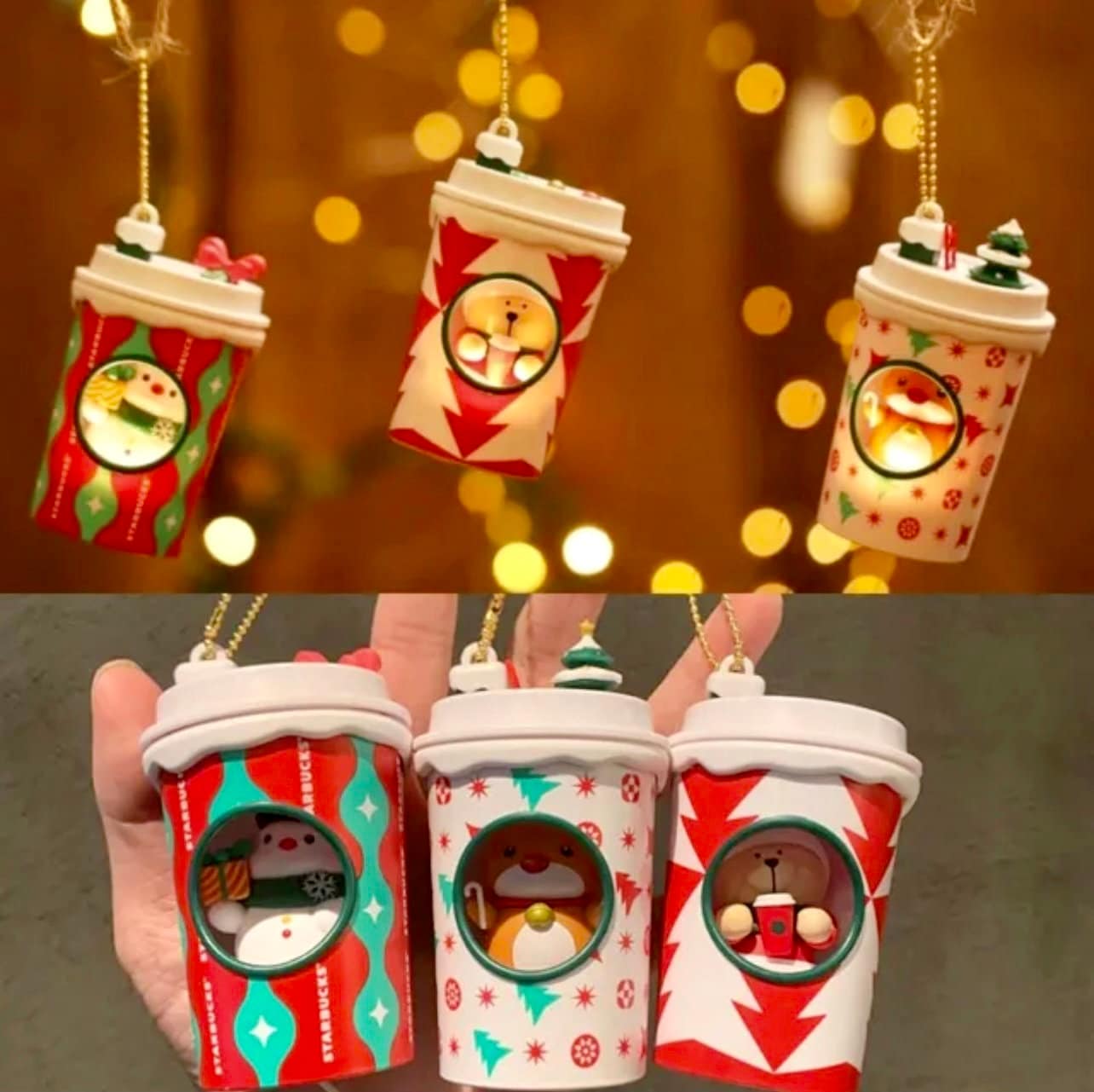 Illuminating Holiday Cup Christmas Ornament Gift Card Holder, China '22 *GC NOT INCLUDED**