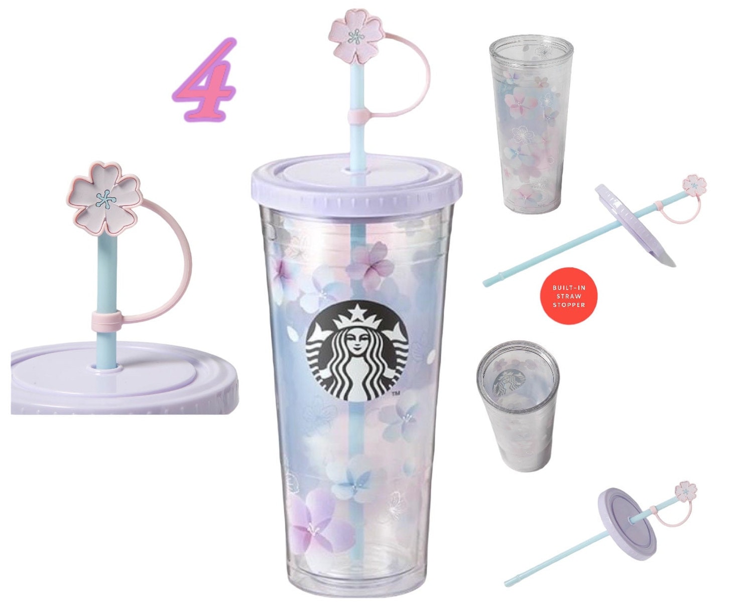 Starbucks Thailand 2023 Sakura Cherry Blossoms Pastel store Sakura Cold Cup 22oz